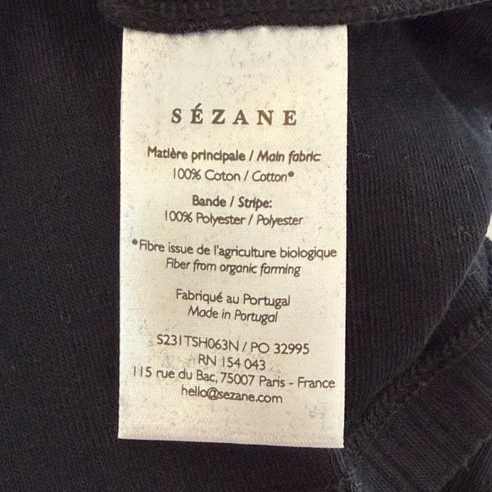 Sezane Cléa T-shirt Black - Size S - Picture 6 of 6